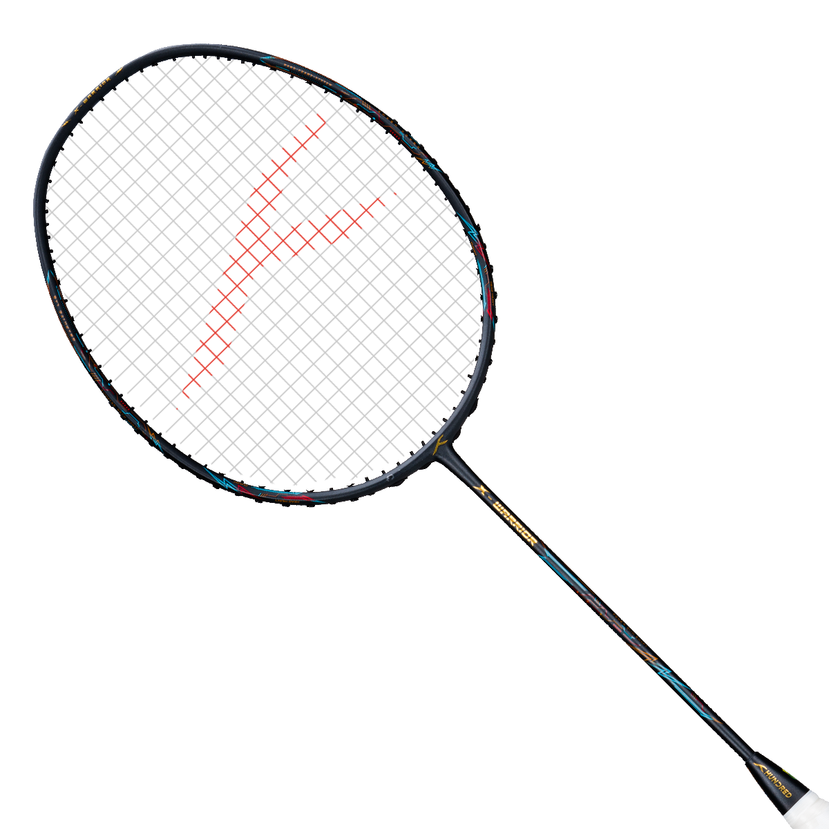 Hundred X-Warrior Dark Grey Strung Badminton Racket