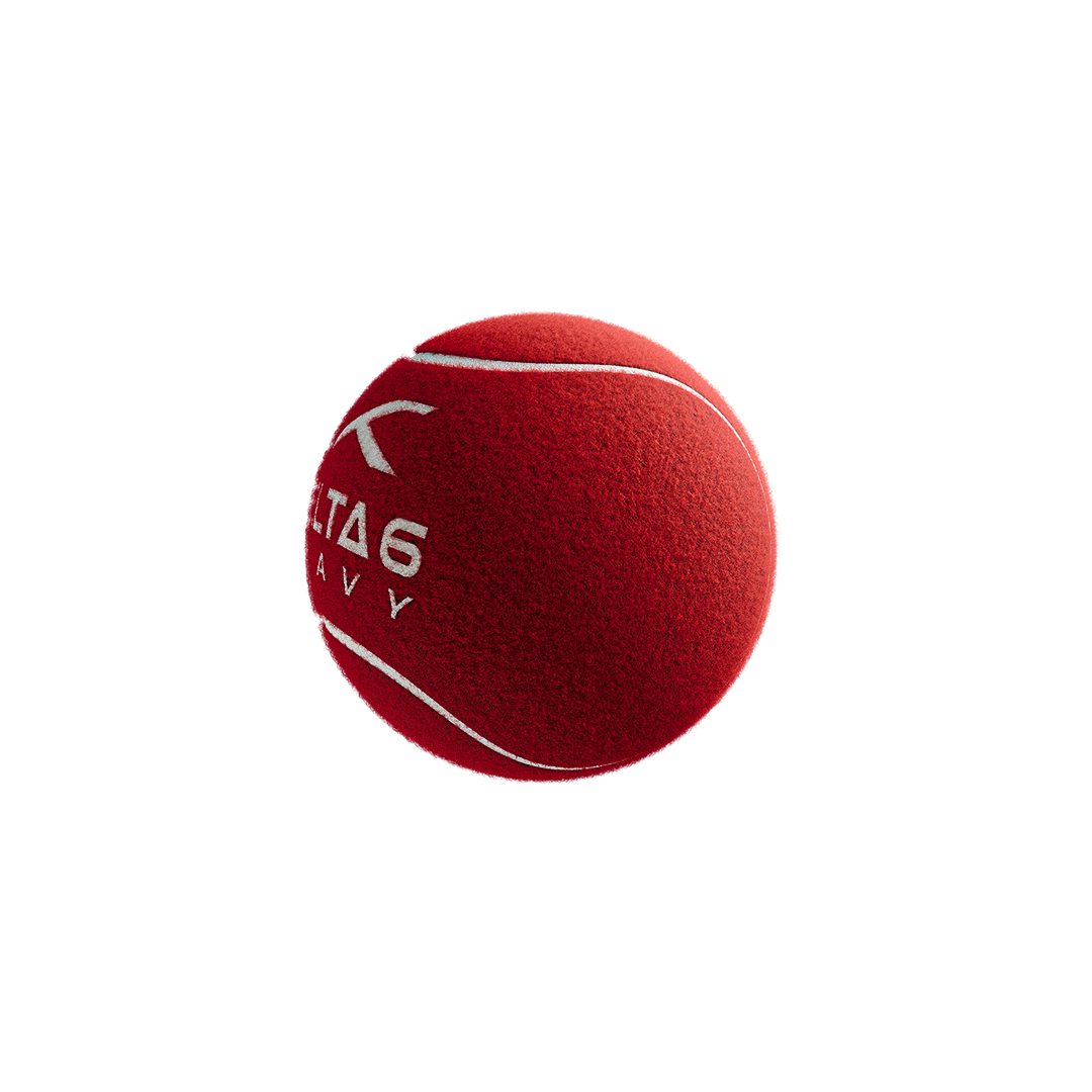 Single Delta 6 Heavy Cricket Tennis Balls (Pack of 6/Red)