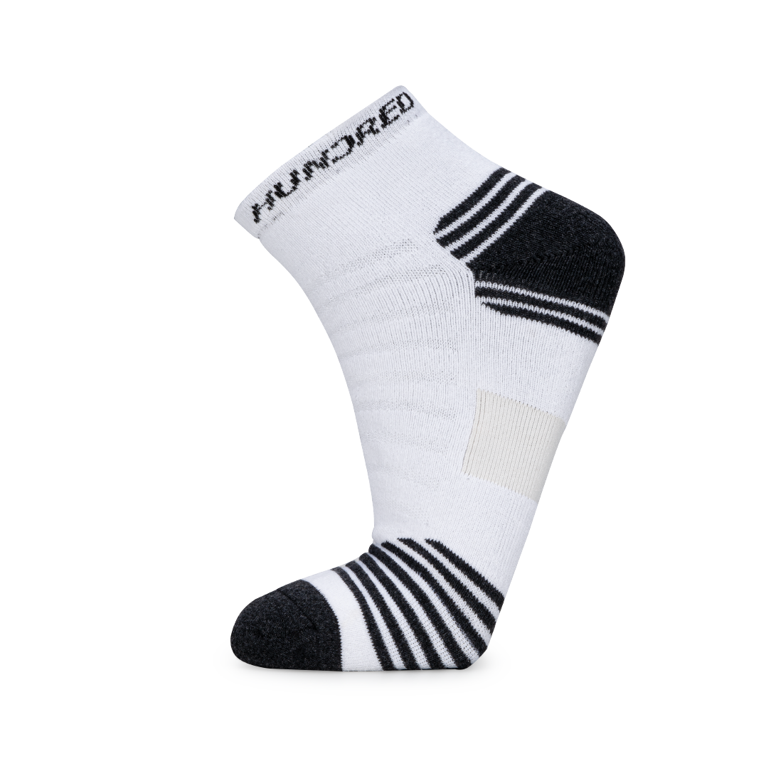 Arch Band Ankle Length Performance Sports Socks_White