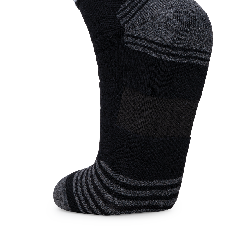 Arch Band Ankle Length Performance Sports Socks_Black