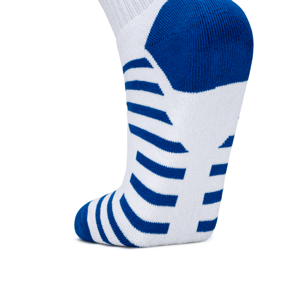 Stripe Quarter Length Performance Sports Socks_White