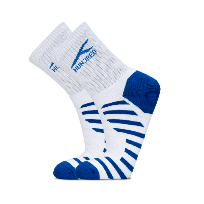 Stripe Quarter Length Performance Sports Socks_White