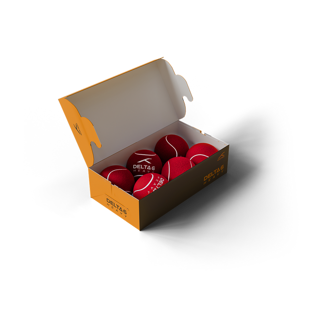 Delta 6 Heavy Cricket Tennis Balls (Pack of 6/Red)