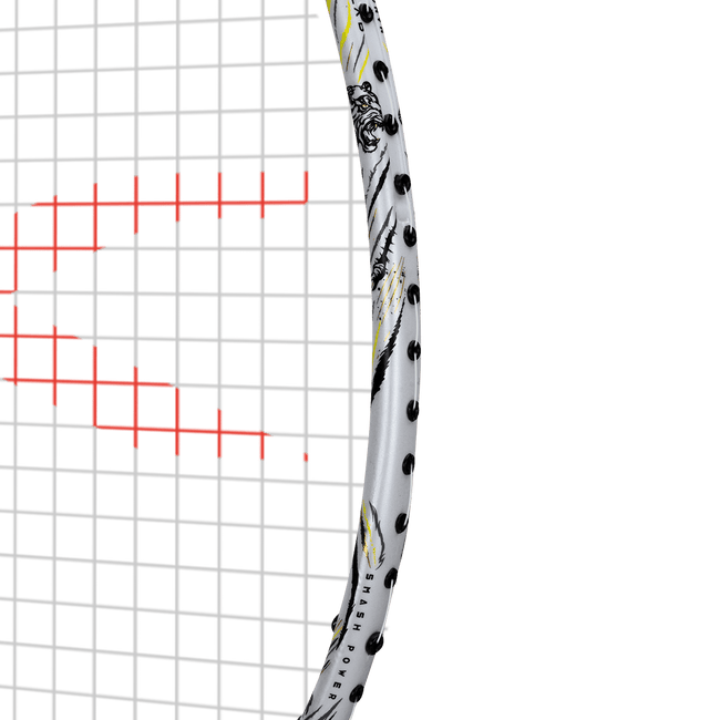 Hundred MegaForce White Strung Badminton Racket