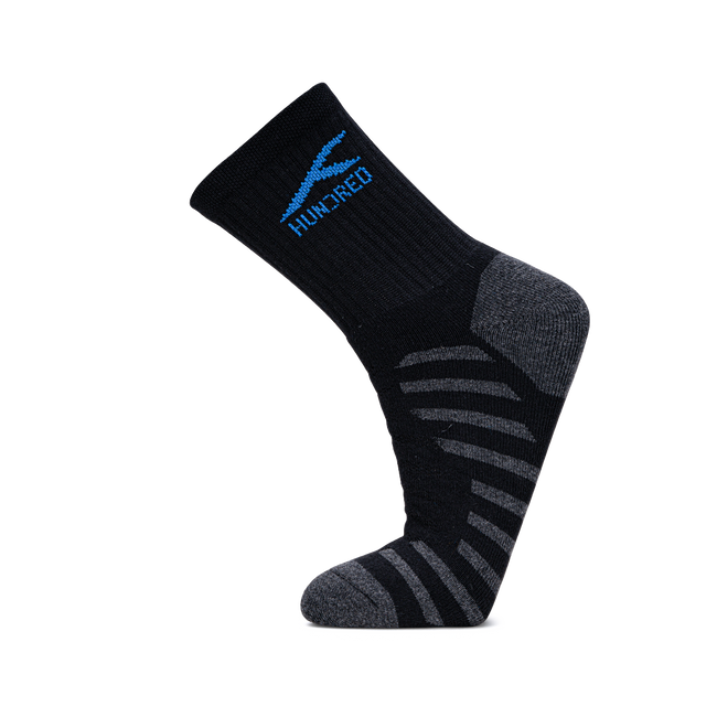 Stripe Quarter Length Performance Sports Socks_Black