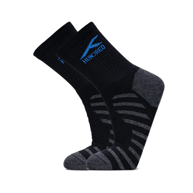 Stripe Quarter Length Performance Sports Socks_Black