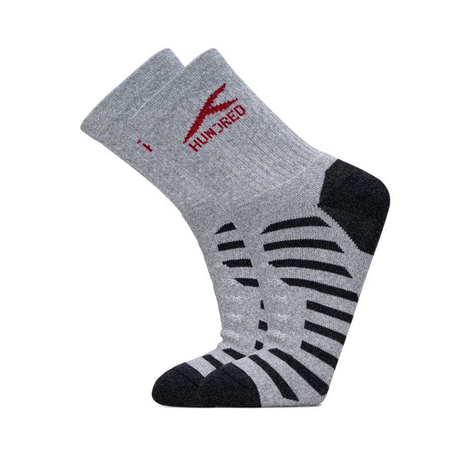 Stripe Quarter Length Performance Sports Socks_Light Grey